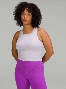Lululemon Ebb to Street Cropped Racerback Tank Top - Faint Lavender